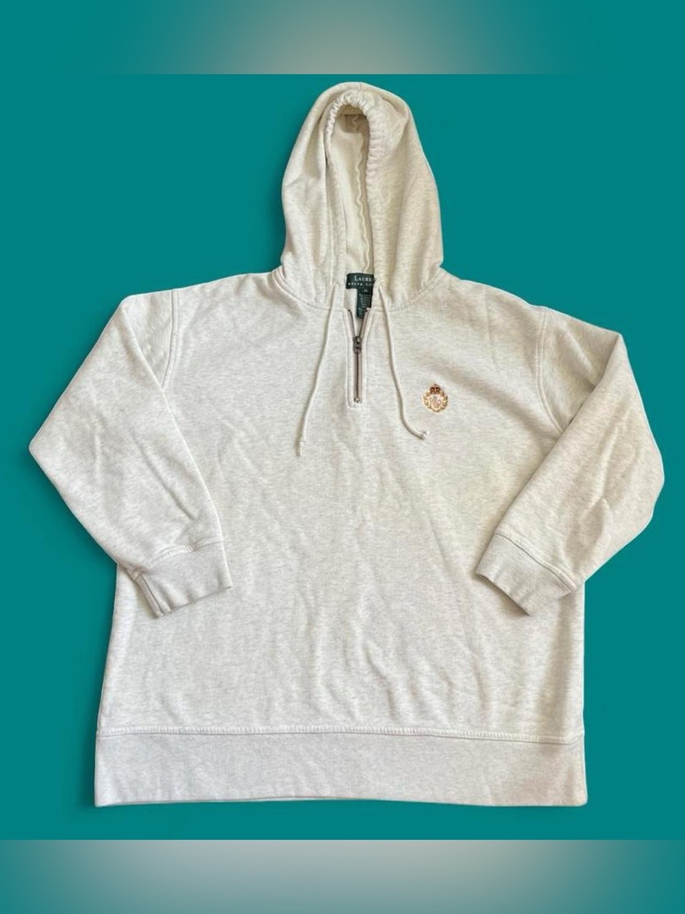 RALPH LAUREN • Quarter Zip Hoodie Sweatshirt